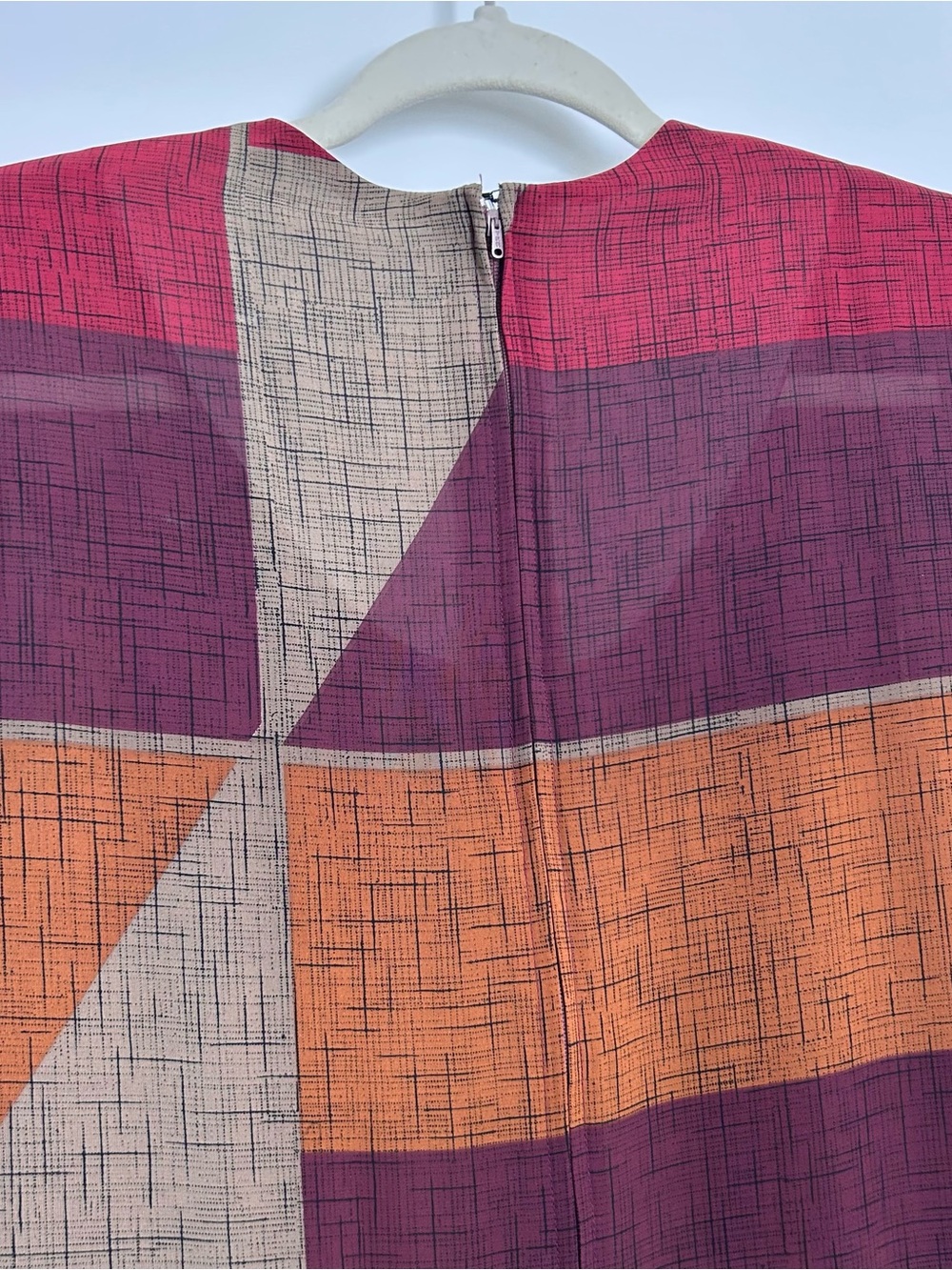 Leslie Fay Colorblock Midi Dress in Red, Burgundy & Mustard - Picture 11 of 11